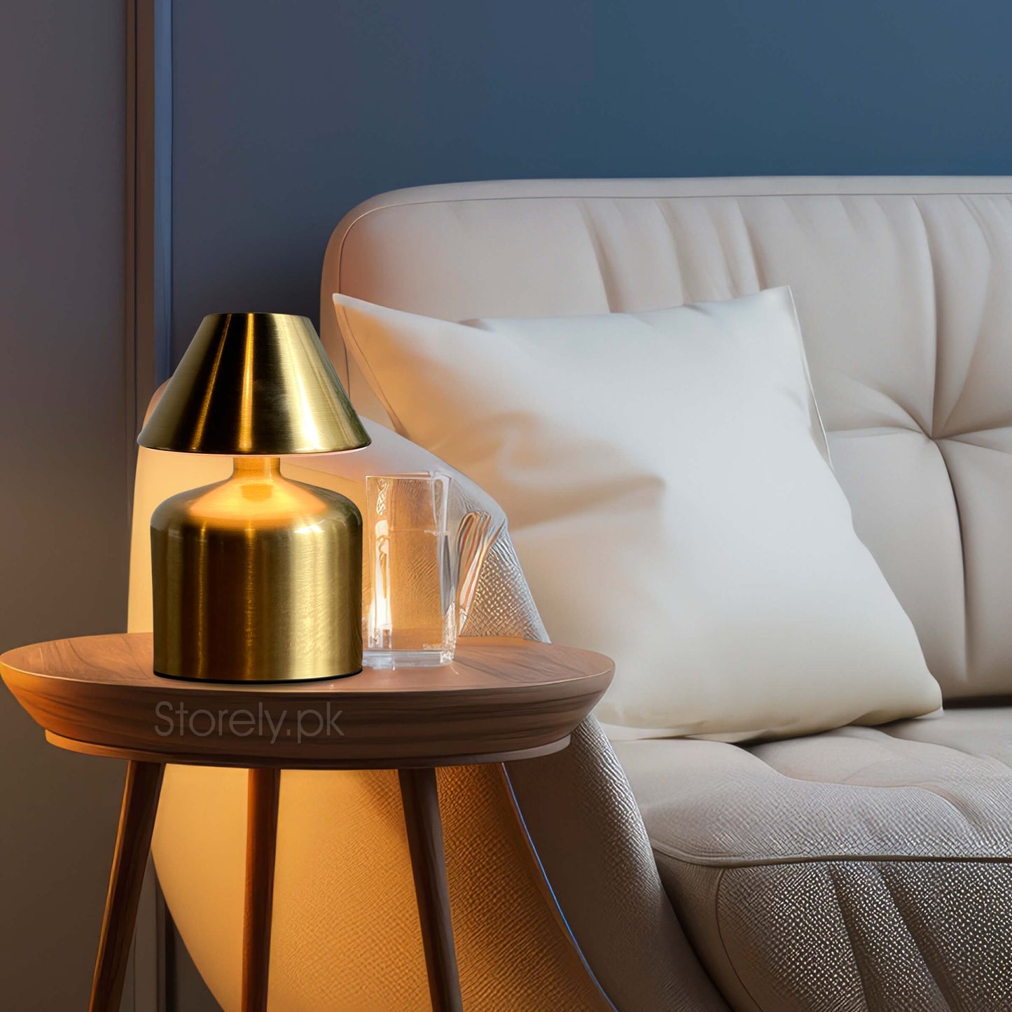 Retro Truncated LED Metal Lamp – Dimmable, 3 Light Modes, USB-C Charging, Touch Control, Battery Operated