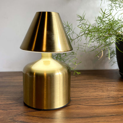 Retro Truncated LED Metal Lamp – Dimmable, 3 Light Modes, USB-C Charging, Touch Control, Battery Operated