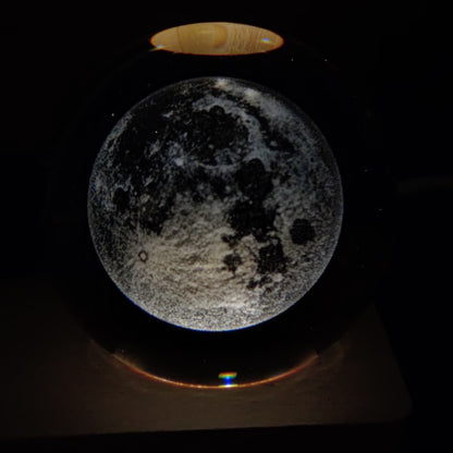 Astronaut Moon Lamp with Crystal Globe – Unique Decorative Night Light