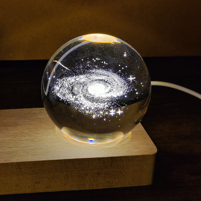 Astronaut Moon Lamp with Crystal Globe – Unique Decorative Night Light