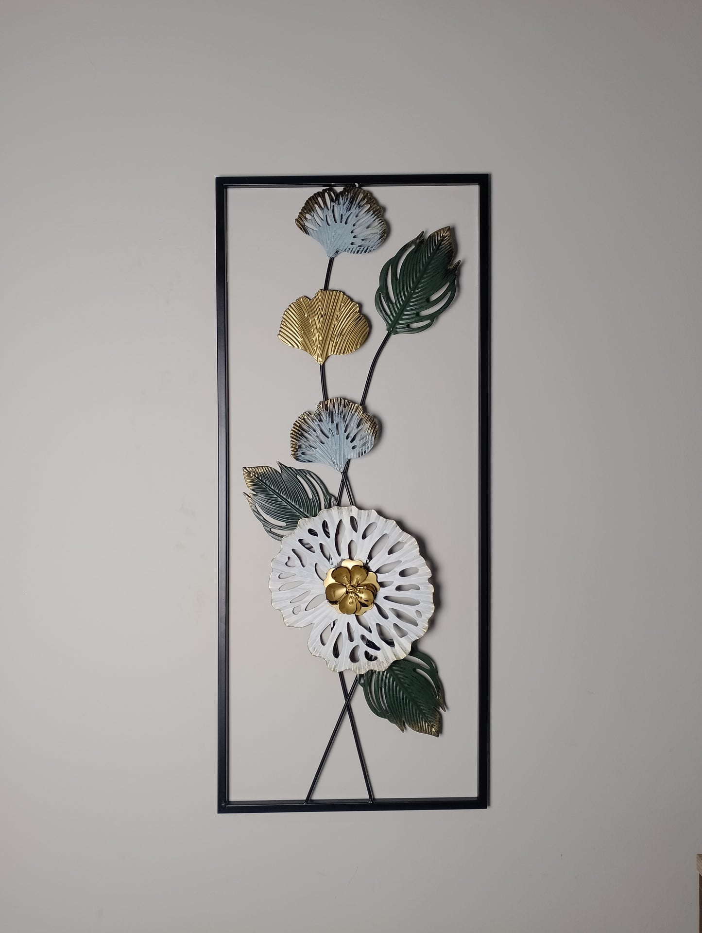 3D Metal Flower Frame Wall Art - Decorative Frame for Home & Office in Multiple Sizes & Shapes