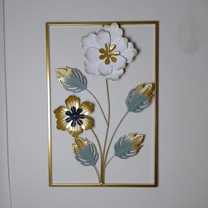 3D Metal Flower Frame Wall Art - Decorative Frame for Home & Office in Multiple Sizes & Shapes