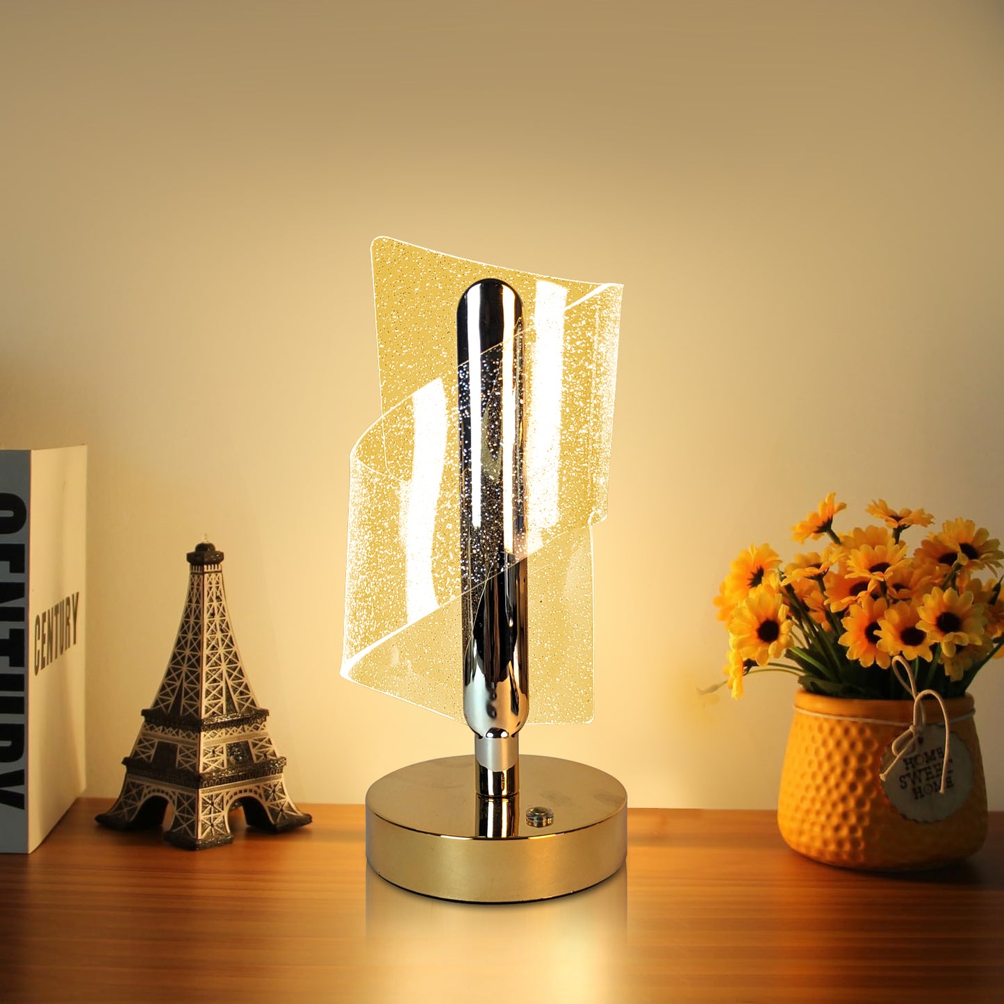 Modern LED Crystal Table Lamp with USB Charging Support- Elegant & Energy-Efficient Design (Copy)