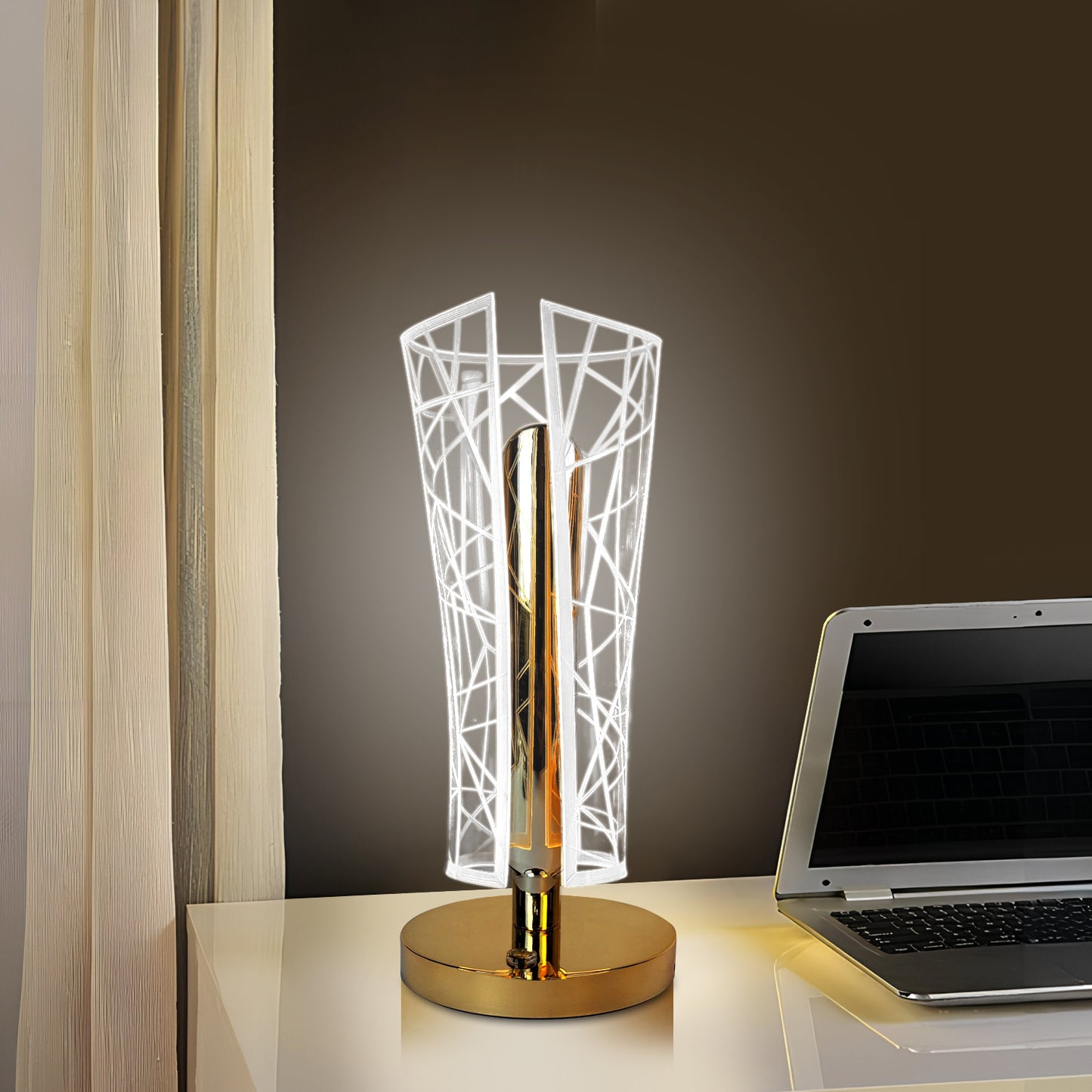Modern LED Crystal Table Lamp with USB Charging Support- Elegant & Energy-Efficient Design (Copy) (Copy)