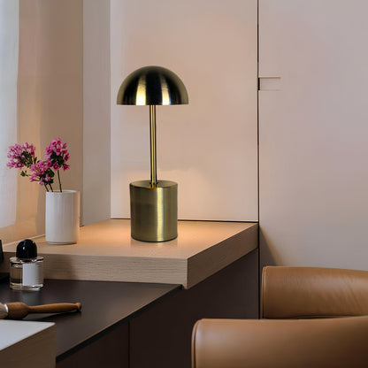 Rechargeable Retro-Style Mushroom Longneck Metal Touch Lamps