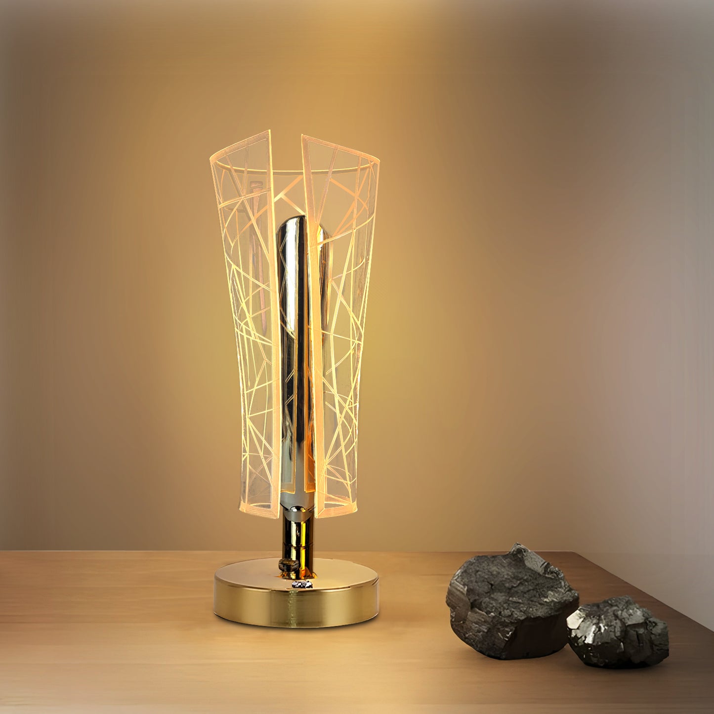 Modern LED Crystal Table Lamp with USB Charging Support- Elegant & Energy-Efficient Design (Copy) (Copy)