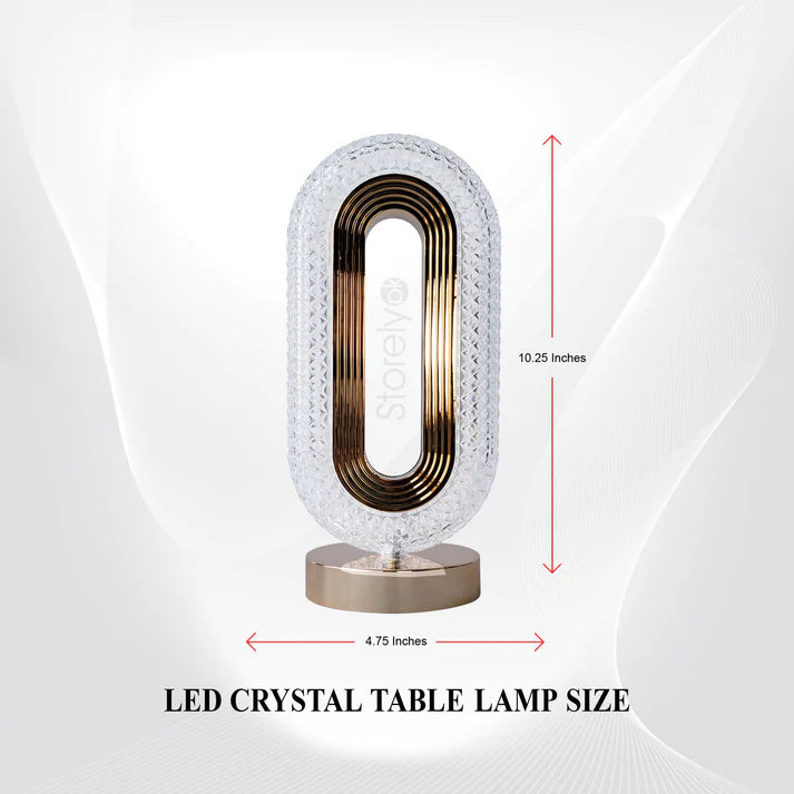 Touch Sensor Oval Crystal LED Table Lamp | Modern Decorative Night Light