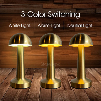 Rechargeable Retro-Style Mushroom Metal Touch Lamps