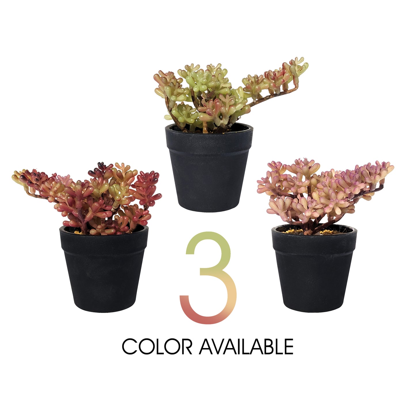 Sedum Design Artificial Potted Plants for Home & Office Décor - Greenery to Enhance Any Space