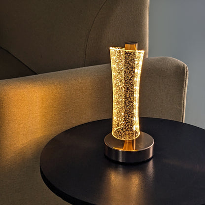 Modern LED Crystal Table Lamp with USB Charging Support- Elegant & Energy-Efficient Design