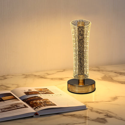 Modern LED Crystal Table Lamp with USB Charging Support- Elegant & Energy-Efficient Design