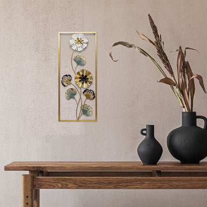 Rectangle 3D Metal Flower Frame Wall Art - Decorative Frame for Home & Office