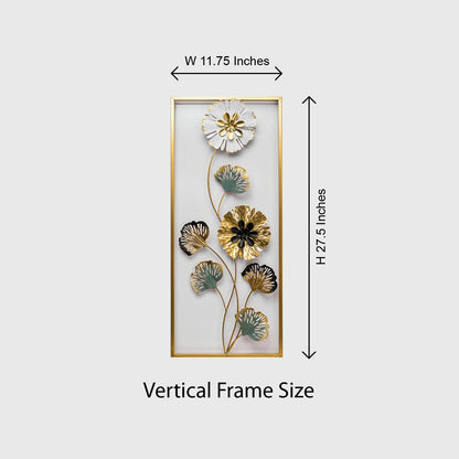 Rectangle 3D Metal Flower Frame Wall Art - Decorative Frame for Home & Office