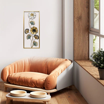 Rectangle 3D Metal Flower Frame Wall Art - Decorative Frame for Home & Office