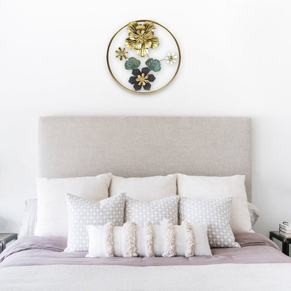 Round 3D Metal Flower Frame Wall Art - Decorative Frame for Home & Office in Multiple Sizes