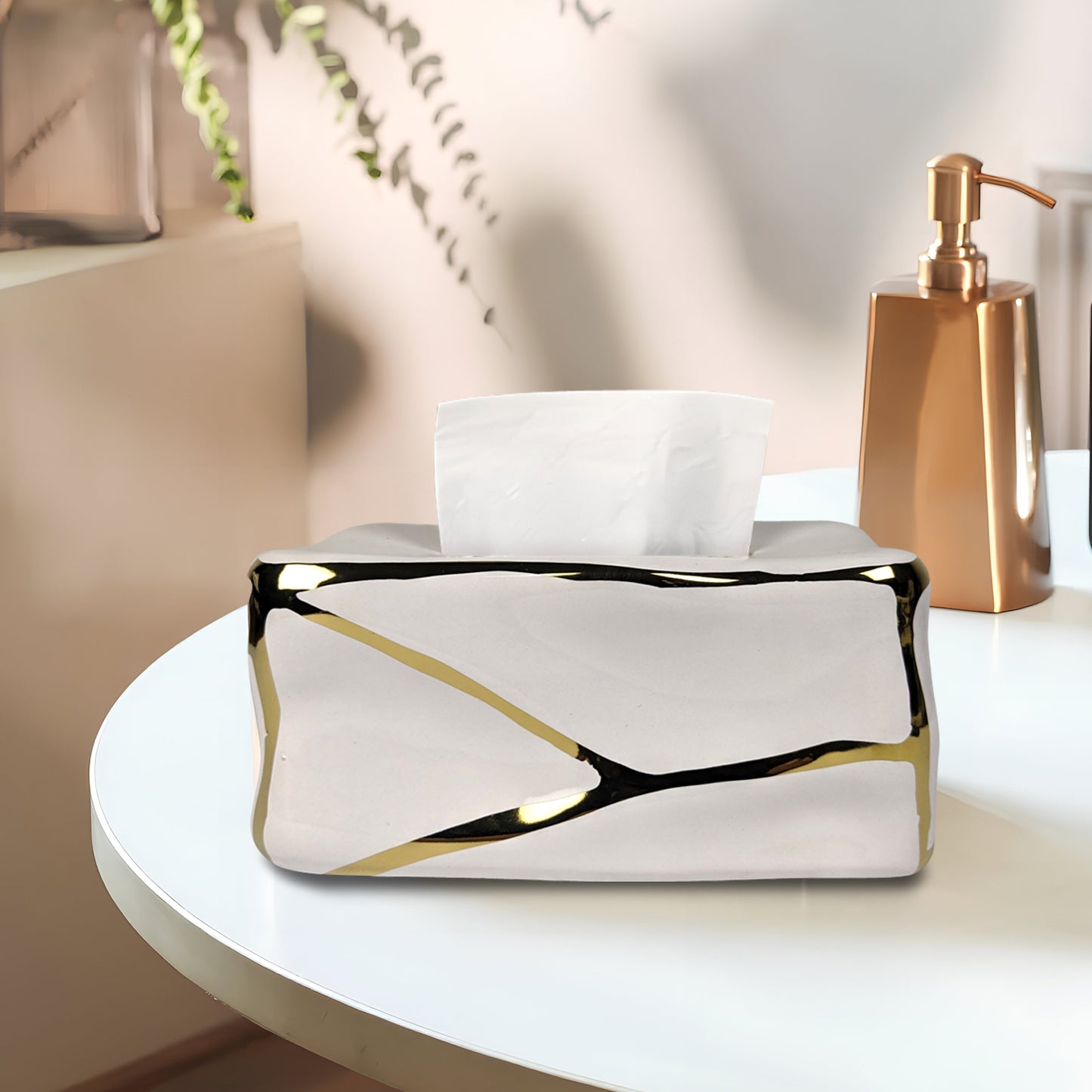 Elegant Ceramic Tissue Box – Modern Decorative Holder