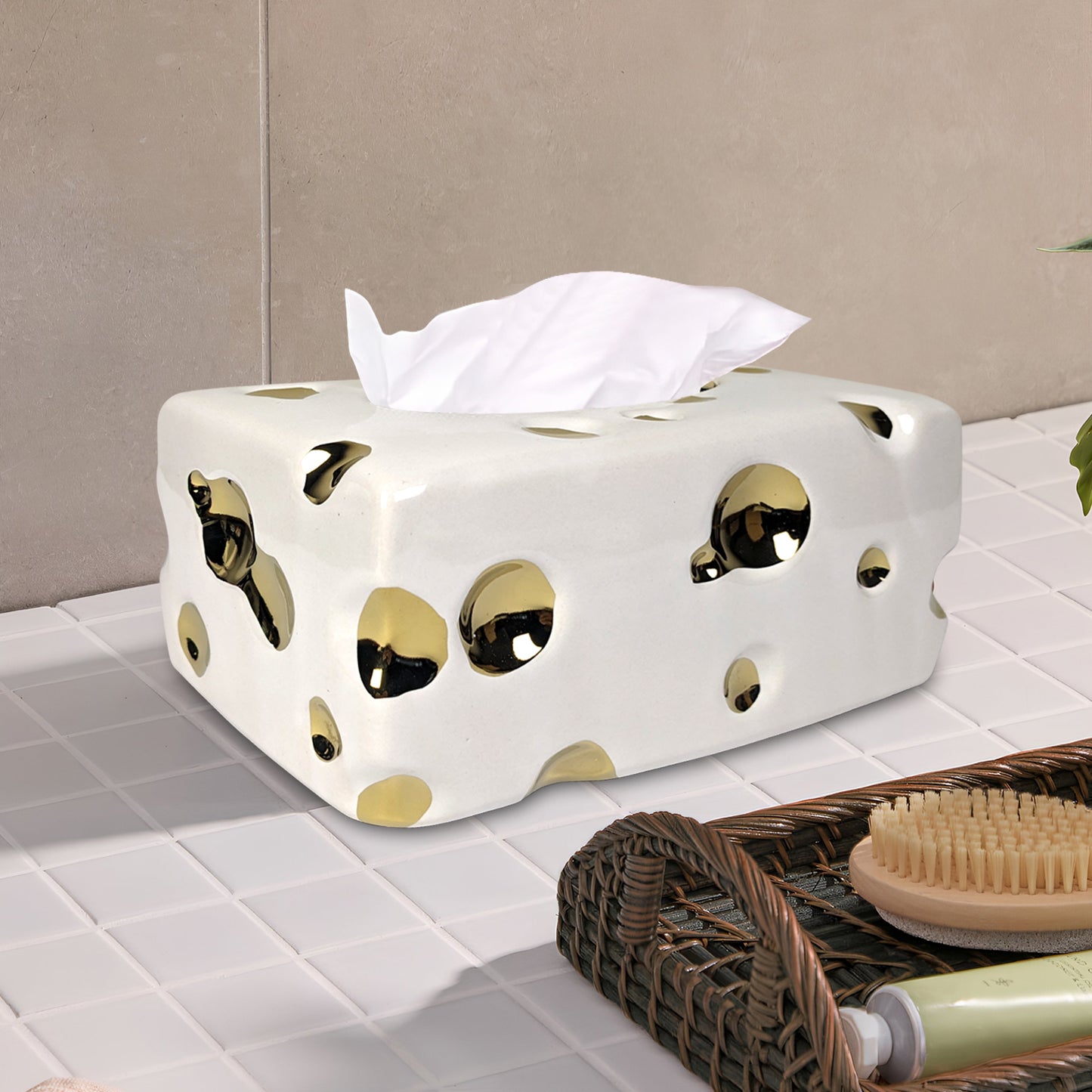 Elegant Ceramic Tissue Box – Modern Decorative Holder