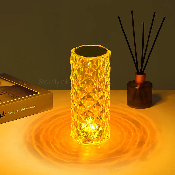 Rose Crystal Lamp – Stunning 16-Color LED with Remote & Touch Control