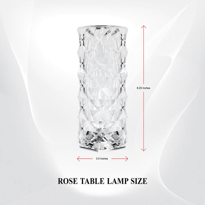 Rose Crystal Lamp – Stunning 16-Color LED with Remote & Touch Control