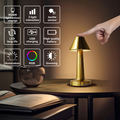 Egobasic Rechargeable Cordless Touch Sense Lamp - LED Table Lamp for Modern Decor