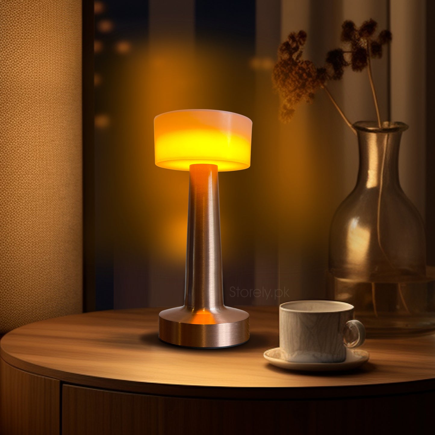 Retro Dumbbell Metal Touch Lamp | USB Rechargeable LED