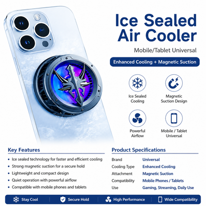 Ice Sealed Magnetic AL-10 Mobile Cooling Fan – Universal Gaming Cooler