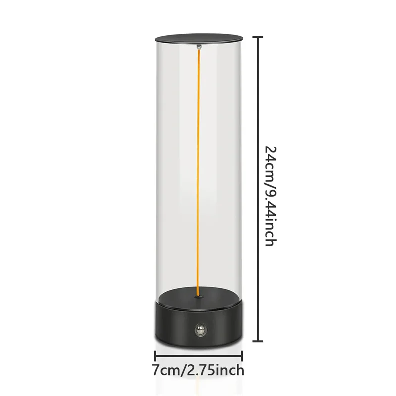 Minimalist LED Glass Tube Lamp with Unique Glow Pattern