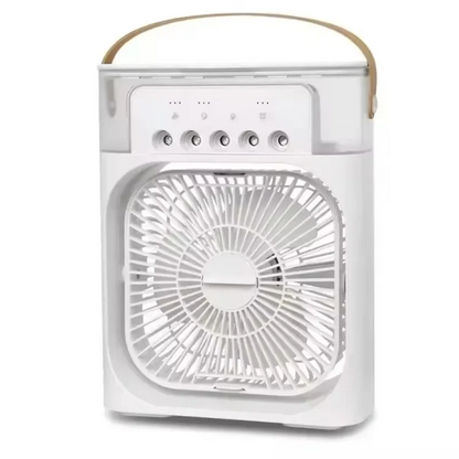 Portable Mini Rechargeable Air Cooler Fan with Mist – Ultra-Quiet Cooling Fan with Water Tank & Night Mode