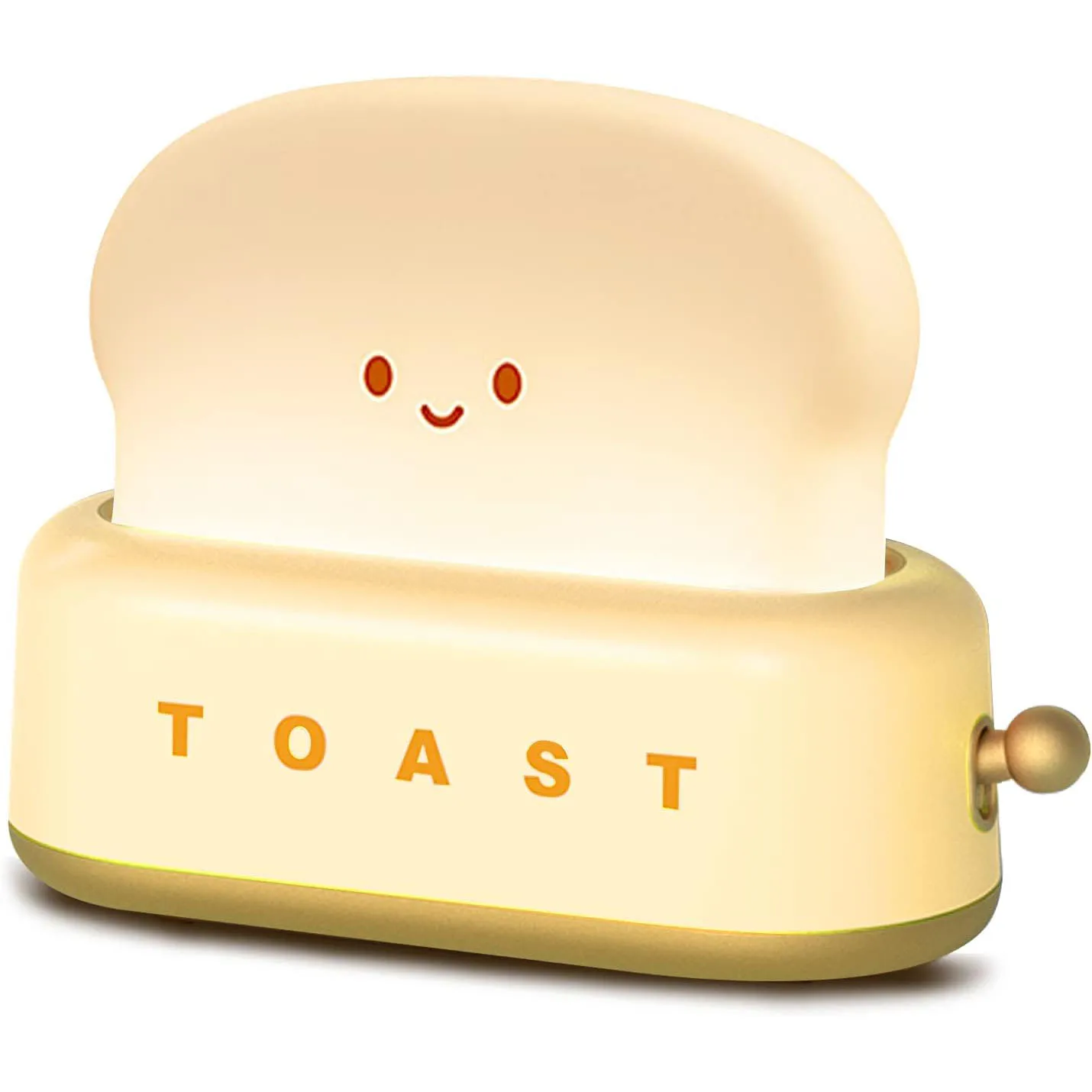 Cute Toast Night Light – Dimmable LED Bedside Lamp