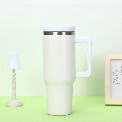 40oz Stainless Steel Tumbler with Straw & Cap