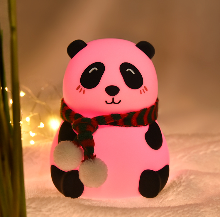 Cute Panda LED Night Lamp – Soft Silicone, Rechargeable & Kids-Friendly