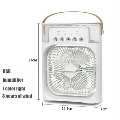 Portable Mini Rechargeable Air Cooler Fan with Mist – Ultra-Quiet Cooling Fan with Water Tank & Night Mode