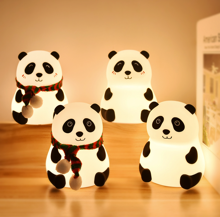 Cute Panda LED Night Lamp – Soft Silicone, Rechargeable & Kids-Friendly