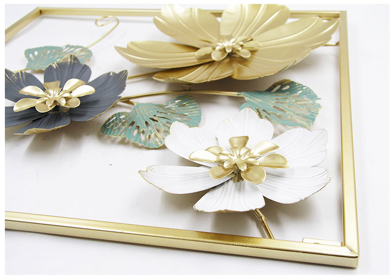 3D Metal Flower Frame Wall Art - Decorative Frame for Home & Office in Multiple Sizes & Shapes