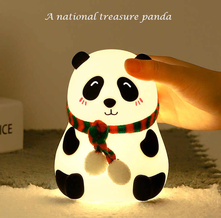 Cute Panda LED Night Lamp – Soft Silicone, Rechargeable & Kids-Friendly