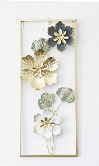 3D Metal Flower Frame Wall Art - Decorative Frame for Home & Office in Multiple Sizes & Shapes