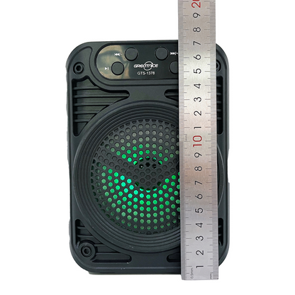 GTS-1378 Portable Bluetooth Speaker with Solar Panel, RGB Flashlight, and FM Radio