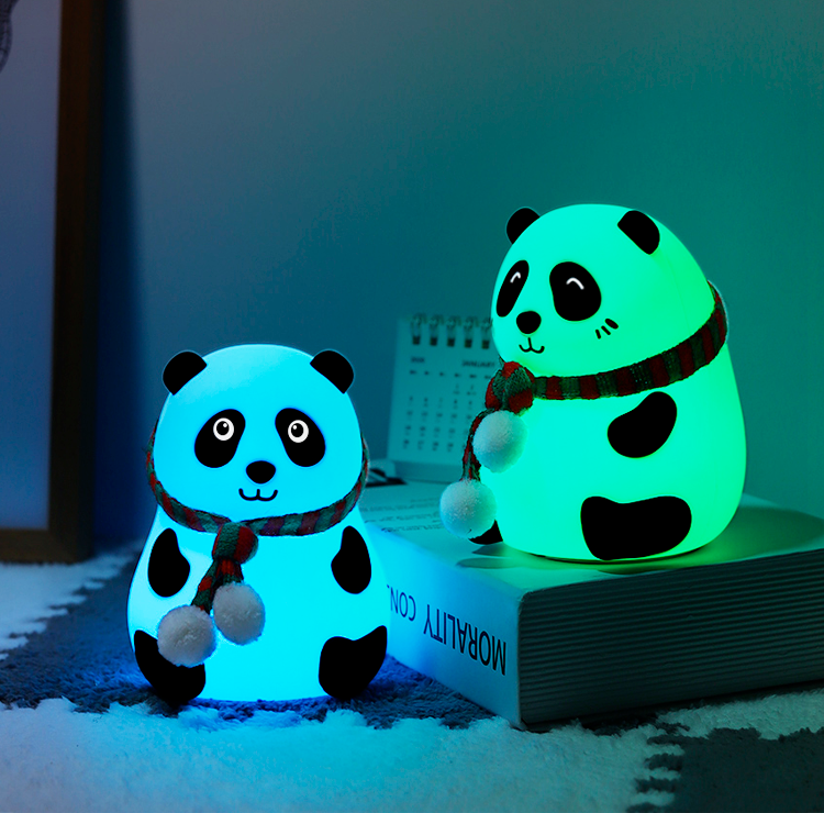 Cute Panda LED Night Lamp – Soft Silicone, Rechargeable & Kids-Friendly