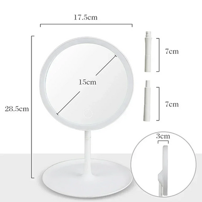 LED Makeup Mirror with Storage Tray – HD Mirror with Light & Organizer