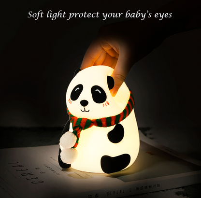 Cute Panda LED Night Lamp – Soft Silicone, Rechargeable & Kids-Friendly