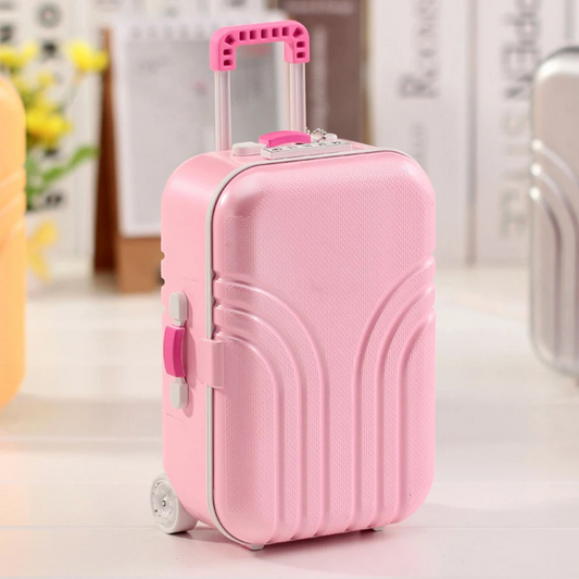 Mini Suitcase Jewelry Box with Mirror & Dancing Ballerina