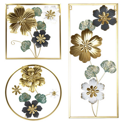 3D Metal Flower Frame Wall Art - Decorative Frame for Home & Office in Multiple Sizes & Shapes