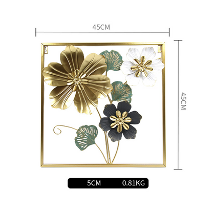 3D Metal Flower Frame Wall Art - Decorative Frame for Home & Office in Multiple Sizes & Shapes