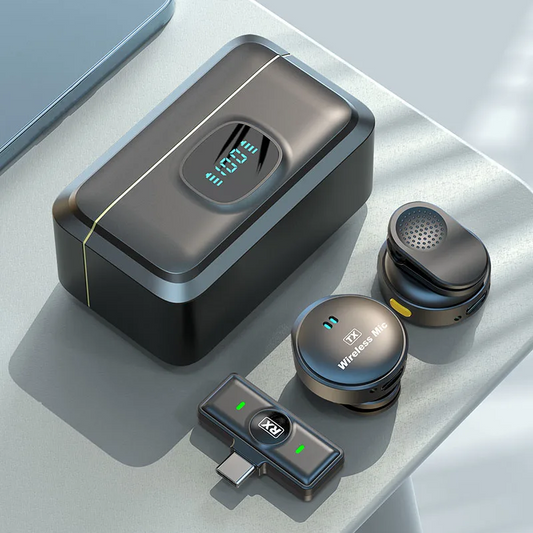 Magnatic Q8 High Quality Dual Wireless Lavalier Microphone with Power Bank Charging Case