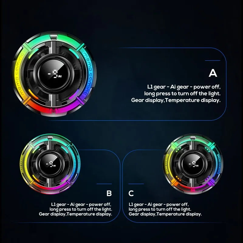 MEMO CX15-B RGB Mobile Cooling Fan – Type-C Gaming Radiator