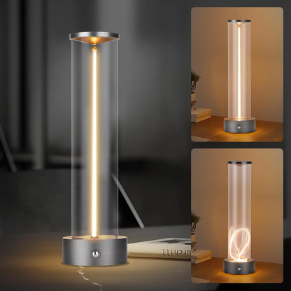 Minimalist LED Glass Tube Lamp with Unique Glow Pattern