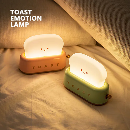Cute Toast Night Light – Dimmable LED Bedside Lamp