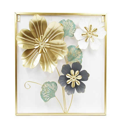 3D Metal Flower Frame Wall Art - Decorative Frame for Home & Office in Multiple Sizes & Shapes