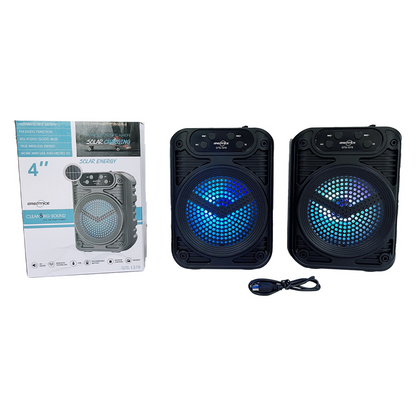 GTS-1378 Portable Bluetooth Speaker with Solar Panel, RGB Flashlight, and FM Radio