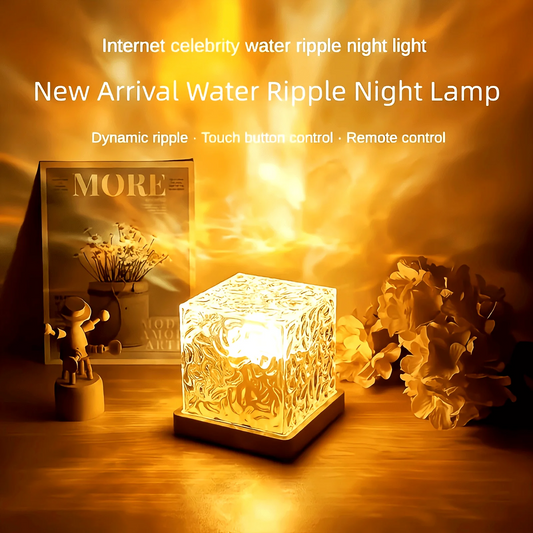 16-Color LED Square Watermark Ambient Light – Remote Control Crystal Cube Lamp for Room Decor